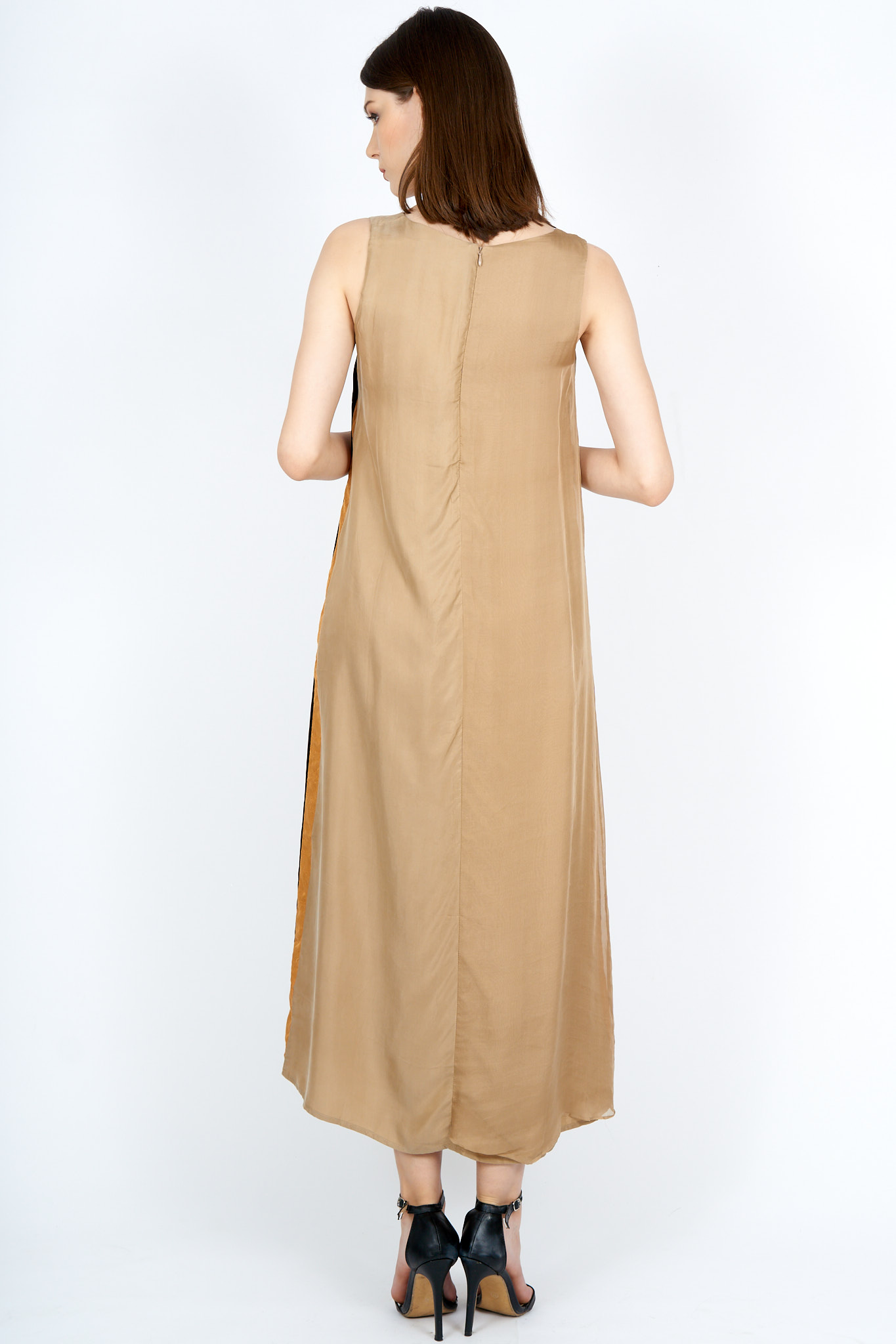 Beige Dress with Sheer Drape – Flirt Fashion Store
